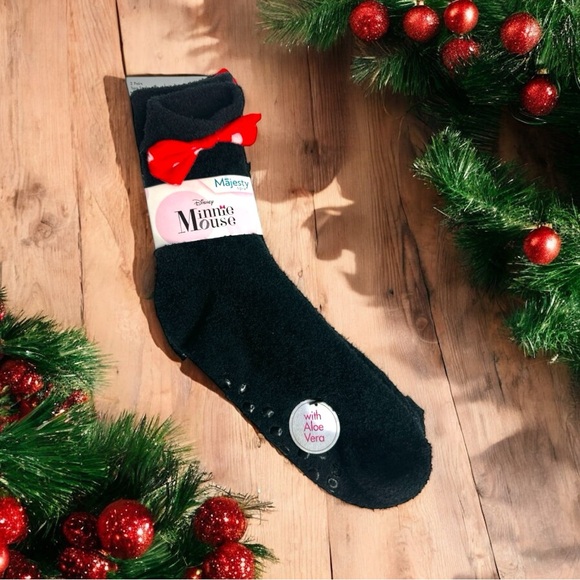 Disney Minnie Mouse Majesty Spa 2-Pack Socks W/Aloe Vera Size 4-10 - Picture 1 of 9